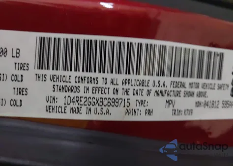 2011 Dodge Durango Express from USA, damaged, VIN 1D4RE2GGXBC699715
